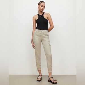 All Saints Nola High-Rise Cargo Joggers Beige White